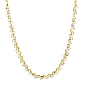 Sterling silver zigzag halfway tennis necklace