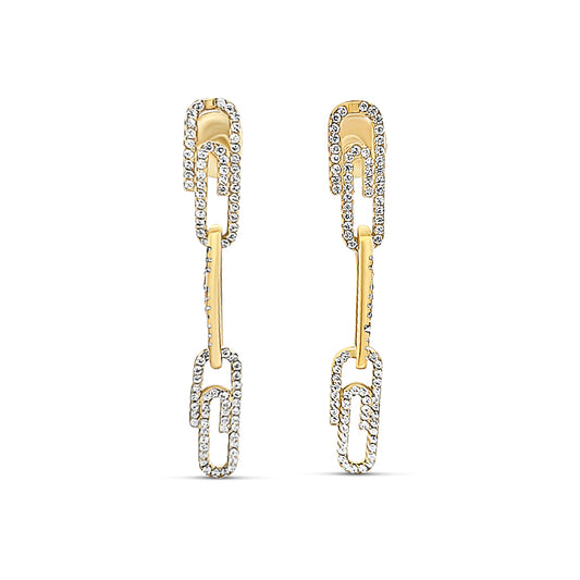 Sterling silver hanging paper clip chain with cz diamond