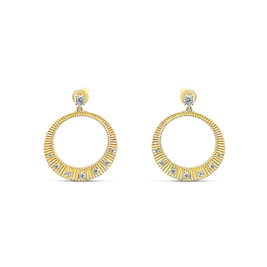 Sterling silver smaller size shiny gold open circle earring