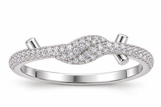 White Rope tie Ring