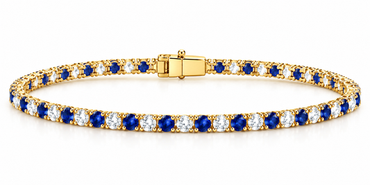 Yellow Half Sapphire Tennis Bracelet