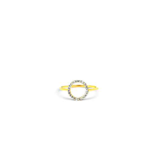 Sterling silver cz diamond open circle ring