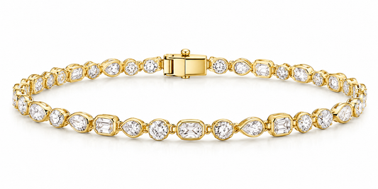 Yellow Multishape Bezel Tennis Bracelet