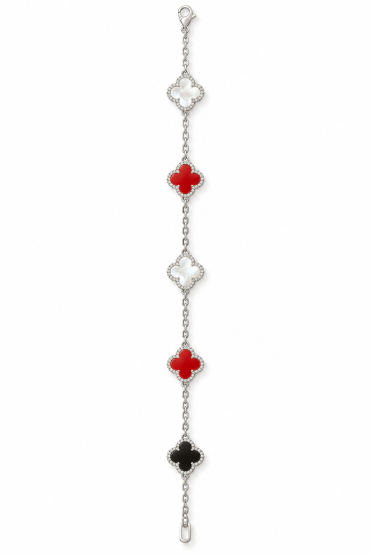White Multicolor Clover Bracelet
