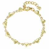 Baby bracelet with gold colored flat heart shape