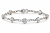 White Flower Tennis Bracelet
