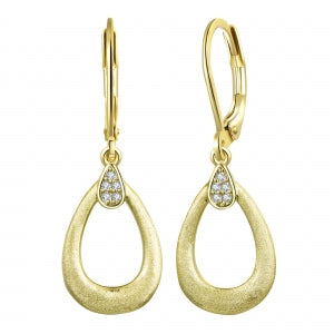 Surgical steel hypoallergenic hanging matte open teardrop earring