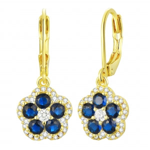 Surgical Steel hypoallergenic hanging color floral earring