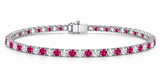 White Half Ruby Tennis Bracelet