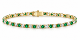 Yellow Half Emerlald Tennis Bracelet