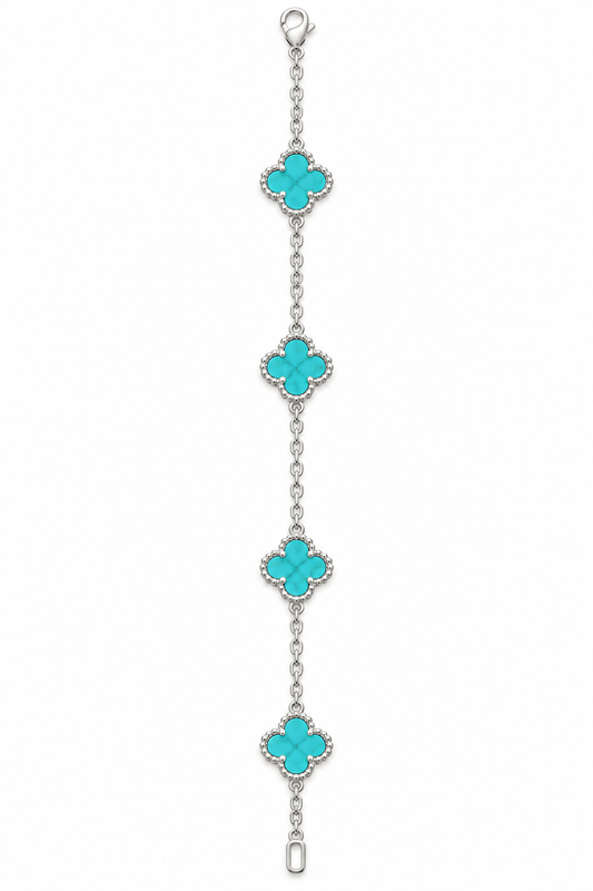 White Turquoise Clover Bracelet