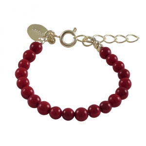 Baby bracelet with red pearls