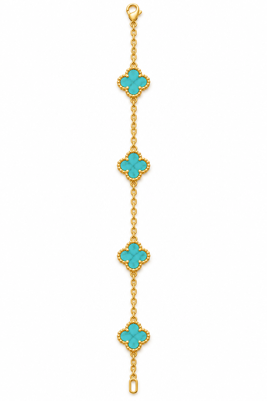 Yellow Turquoise Clover Bracelet