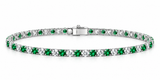 White Half Emerald Tennis Bracelet