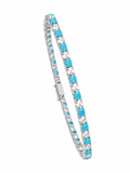 White Half Turquoise Tennis Bracelet