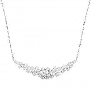 Sterling silver elegant scattered cz diamond bar