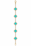 Yellow Turquoise Clover Tennis Bracelet