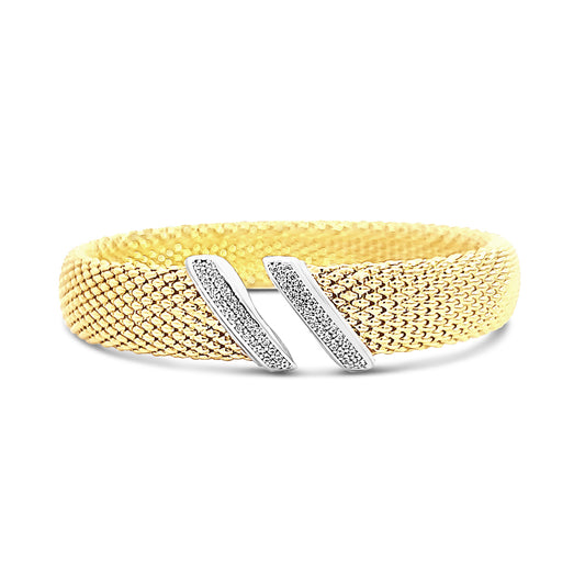 Italian mesh bangle with elegant open front