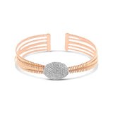 Italian bangle with pave oval in center