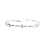 Italian thin rope bangle with 3 cz rings