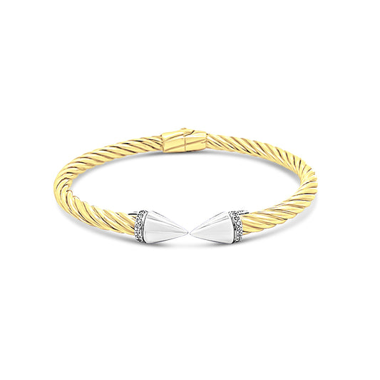 Italian gold pointy ended bangle