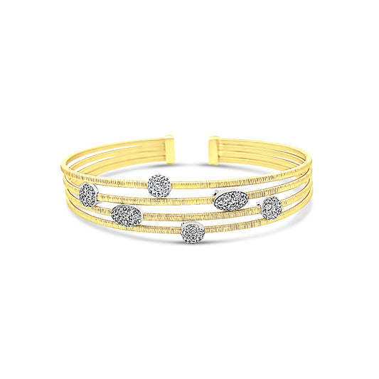 Italian vermeil scattered diamond bangle