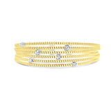 Italian vermeil 6 row bangle with scattered cz diamonds