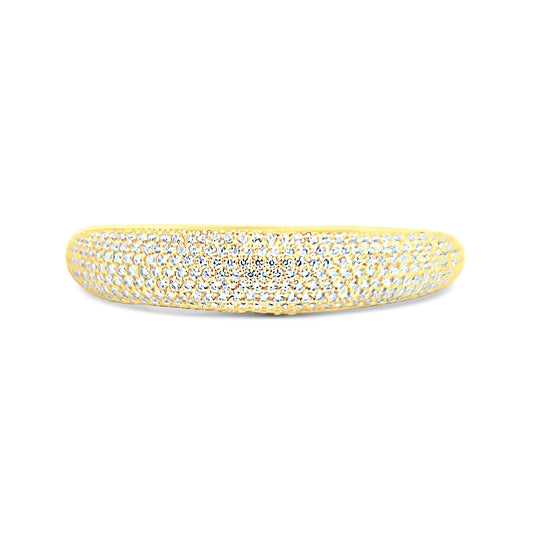 Sterling silver thick pave bangle with cz diamonds