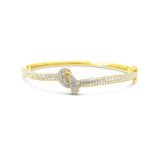 Sterling silver love knot bangle in yellow