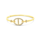 Sterling silver yellow bangle with Gucci symbol in center