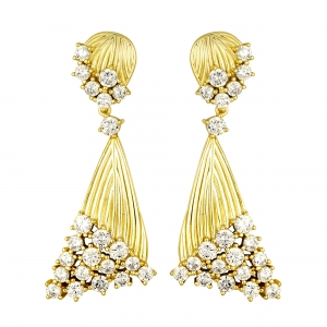 Sterling silver with matte gold plating cz earrings