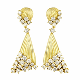 Sterling silver with matte gold plating cz earrings