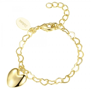 Kids heart chain bracelet with puffed heart charm