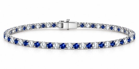 White Half Sapphire Tennis Bracelet