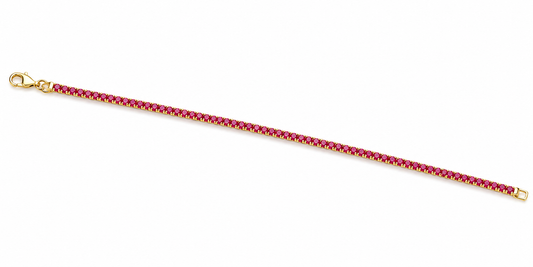 Yellow Small Stone Ruby Tennis Bracelet