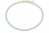 Yellow Half Turquoise Tennis Necklace