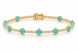 Yelliow Turquoise Flower Tennis Bracleet