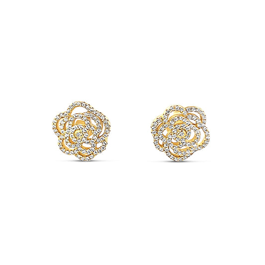 Sterling silver yellow floral delicate border earring