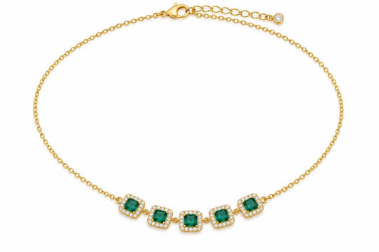 Yellow Emerald Bar Necklace