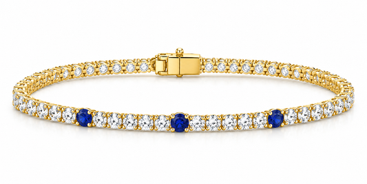 Yellow 3 Stone Sapphire Tennis Bracelet