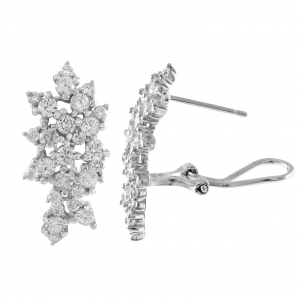 Sterling silver cz diamond cluster on the ear earring