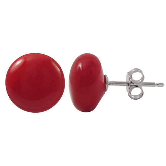 Kids red pearl earring 6 mm