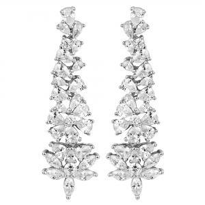 Sterling silver fancy shape cz diamond hanging earring