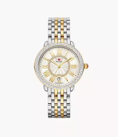 Michele Serein Mid Two-Tone 18K Gold Diamond Watch