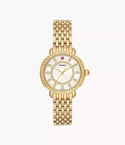 Michele Sidney Classic 18K Gold Diamond Watch