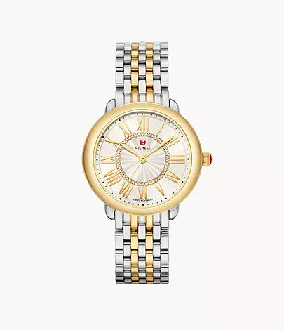 Michele Serein Mid Two-Tone 18K Gold Diamond Dial Watch