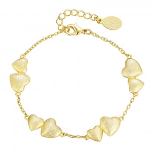 Kids matte double heart bracelet