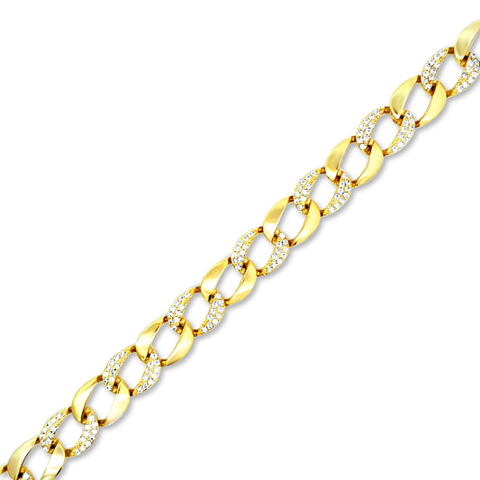 Sterling silver gold and cz diamond bracelet