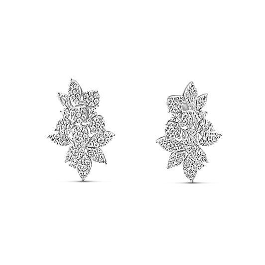 Sterling silver grapevine cluster stud