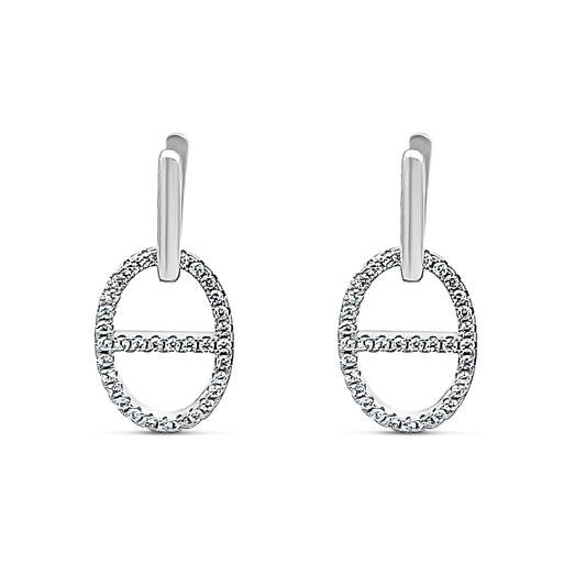 Sterling silver hanging gucci design earring